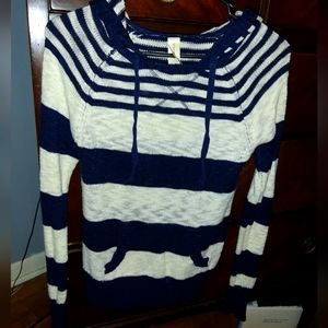 striped hooded sweater